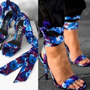 New ZARA floral print heels